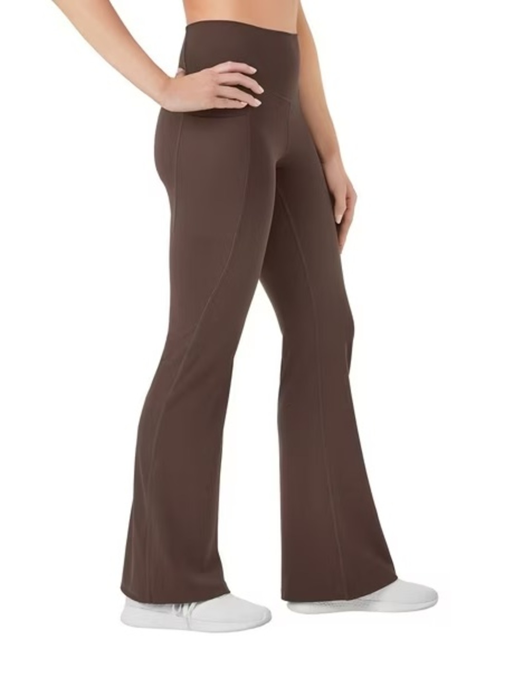 High-Rise Flare Active Pants in Chocolate Brown